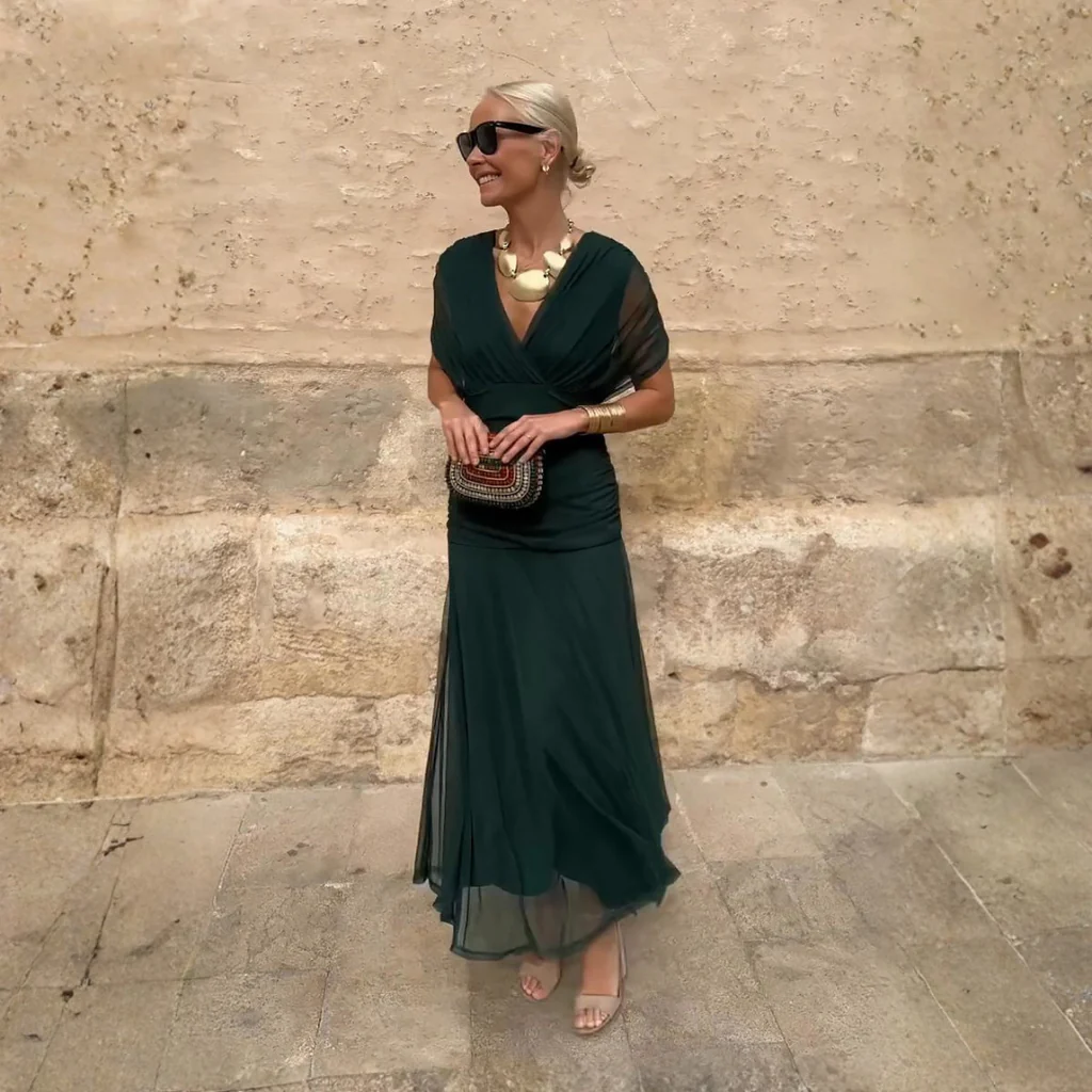 Louise | Vestido Maxi de Fiesta Elegante con Escote en V