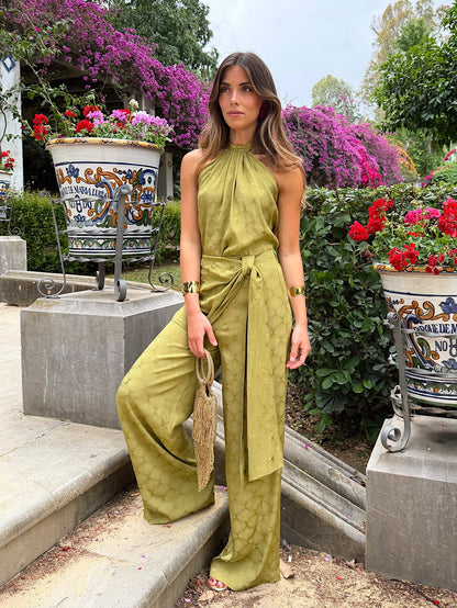 Conjunto jacquard Dalia oliva