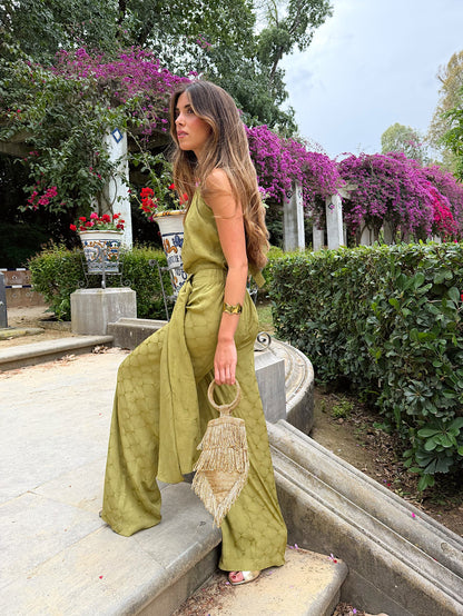 Conjunto jacquard Dalia oliva